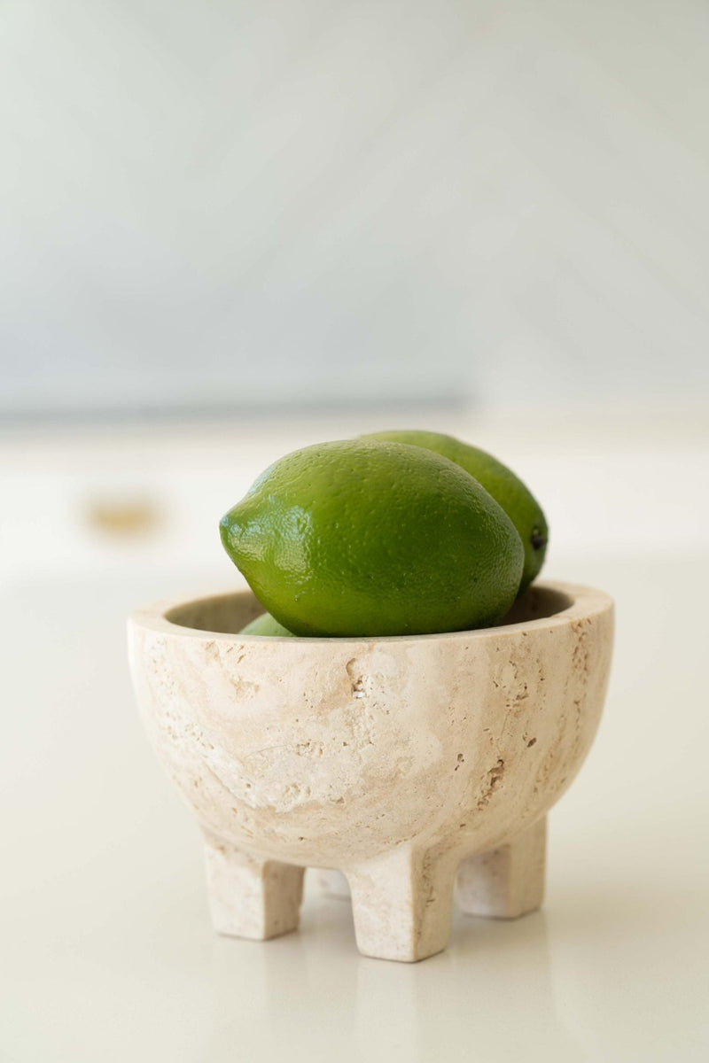 Jillian Four Leg Bowl - Travertine – Boho Bliss