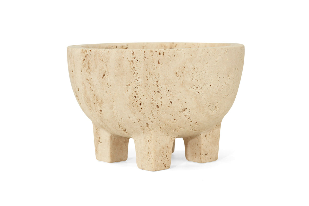 Jillian Four Leg Bowl - Travertine – Boho Bliss