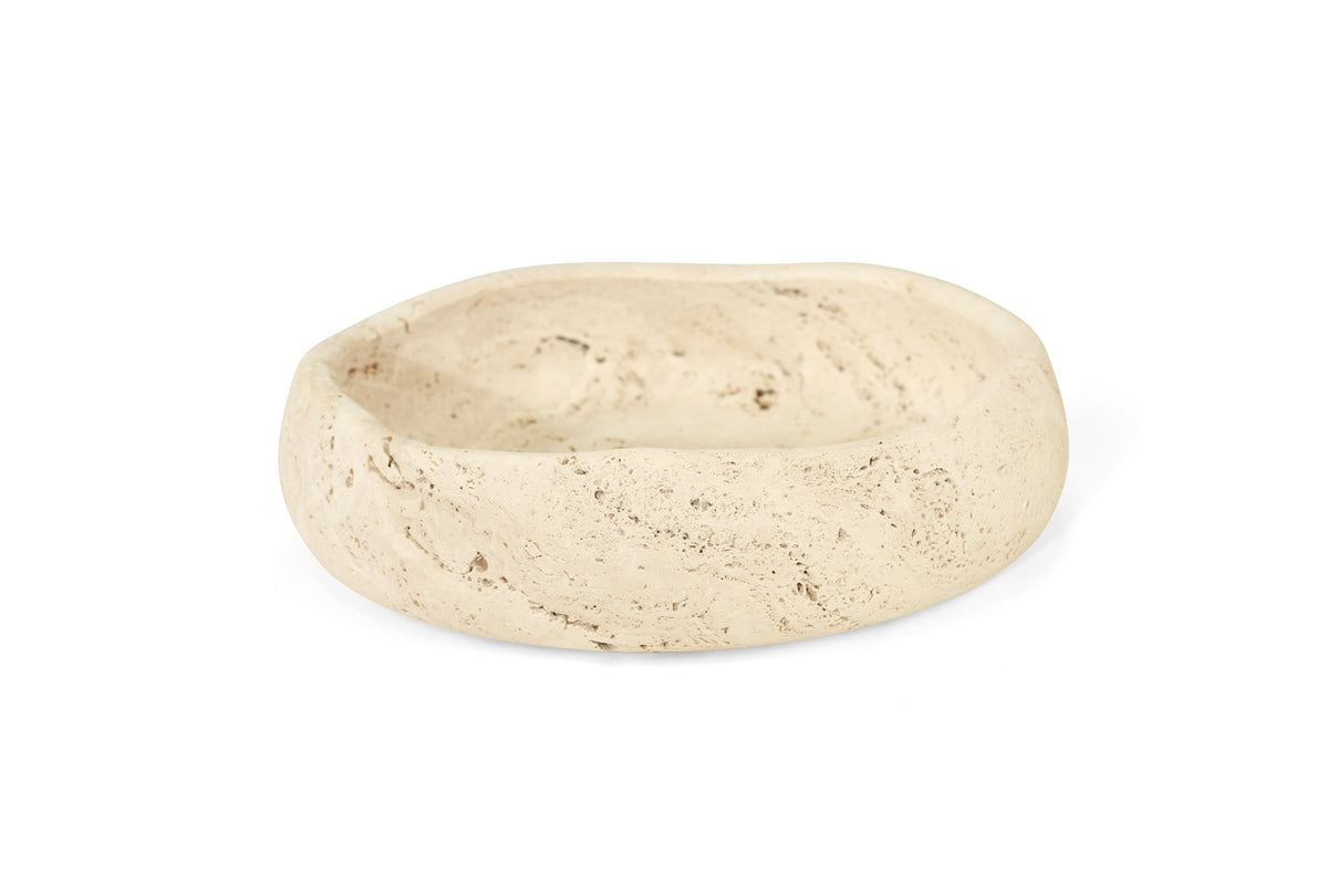 Jillian Large Organic Fruit Bowl - Travertine – Boho Bliss