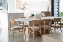 Load image into Gallery viewer, Harlow Dining Chair - Natural with Linen Seat - Boho Bliss