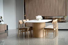 Load image into Gallery viewer, Harlow Dining Chair - Natural with Linen Seat - Boho Bliss