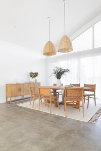Pasadena Woven Leather Side Chair - Natural - Boho Bliss