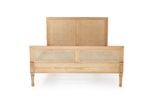 Hamilton Cane Bed - Weathered Oak - Queen
