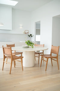 Pasadena Woven Leather Side Chair - Natural - Boho Bliss