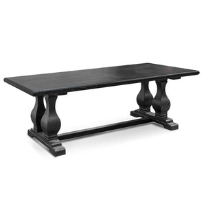 Atrium Elm Wood Dining Table 2.4m - Black - Boho Bliss