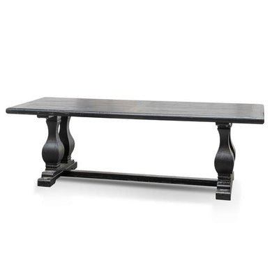 Atrium Elm Wood Dining Table 2.4m - Black - Boho Bliss