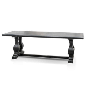 Atrium Elm Wood Dining Table 2.4m - Black - Boho Bliss