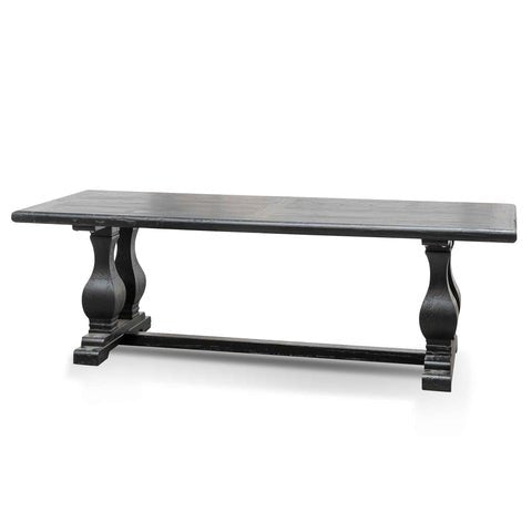 Atrium Elm Wood Dining Table 2.4m - Black - Boho Bliss