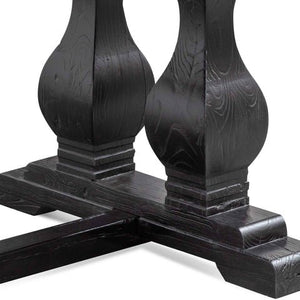 Atrium Elm Wood Dining Table 2.4m - Black - Boho Bliss