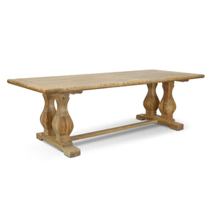Atrium Reclaimed Elm Wood Dining Table 2.4m - Rustic Natural - Boho Bliss