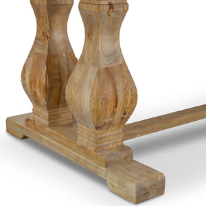 Atrium Reclaimed Elm Wood Dining Table 2.4m - Rustic Natural - Boho Bliss