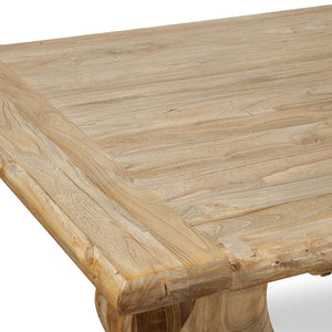 Atrium Reclaimed Elm Wood Dining Table 2.4m - Rustic Natural - Boho Bliss