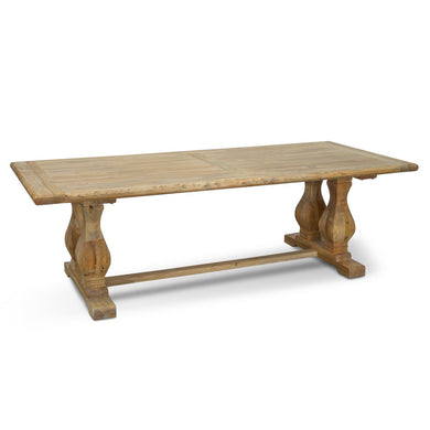Atrium Reclaimed Elm Wood Dining Table 2.4m - Rustic Natural - Boho Bliss