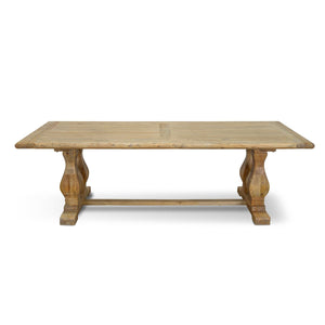 Atrium Reclaimed Elm Wood Dining Table 2.4m - Rustic Natural - Boho Bliss