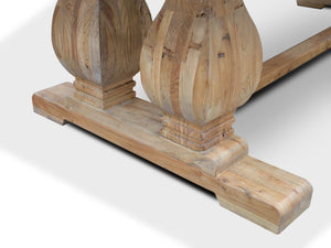 Atrium Reclaimed Elm Wood Dining Table 3m - Rustic Natural - Boho Bliss
