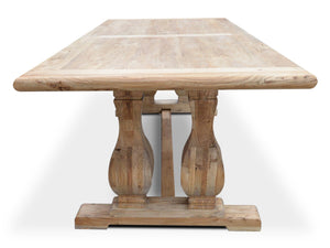 Atrium Reclaimed Elm Wood Dining Table 3m - Rustic Natural - Boho Bliss