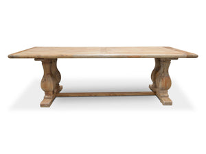 Atrium Reclaimed Elm Wood Dining Table 3m - Rustic Natural - Boho Bliss