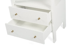Audrey Bedside Table - White - Boho Bliss