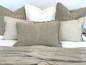 Audrey Long Lumbar Cushion Cover - Natural - Boho Bliss