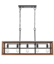 Load image into Gallery viewer, Banquet Pendant - Retro Interior Rectangular Wood Frame - Boho Bliss