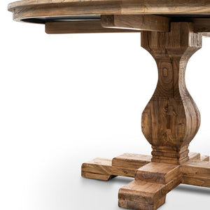 Banya 140cm Round Dining Table - Rustic Natural - Boho Bliss