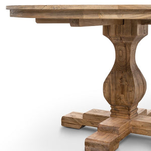 Banya 140cm Round Dining Table - Rustic Natural - Boho Bliss