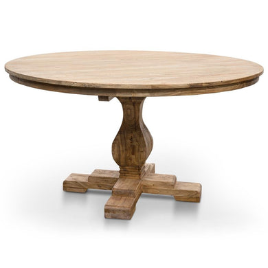 Banya 140cm Round Dining Table - Rustic Natural - Boho Bliss