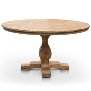 Banya 140cm Round Dining Table - Rustic Natural - Boho Bliss