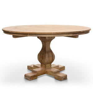 Banya 140cm Round Dining Table - Rustic Natural - Boho Bliss