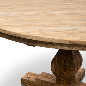 Banya 140cm Round Dining Table - Rustic Natural - Boho Bliss