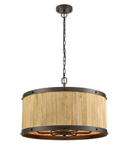 Load image into Gallery viewer, Baroque Pendant - Natural Oak/Rubbed Bronze - Boho Bliss