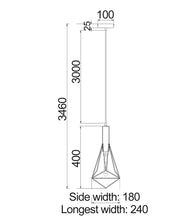 Load image into Gallery viewer, Beckband Pendant Light - Diamond Short Cage - Boho Bliss