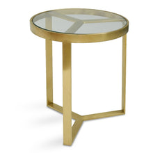 Load image into Gallery viewer, Byron Side Table - Brushed Gold Base - Boho Bliss