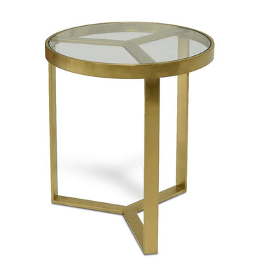 Byron Side Table - Brushed Gold Base - Boho Bliss