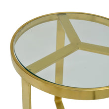 Load image into Gallery viewer, Byron Side Table - Brushed Gold Base - Boho Bliss