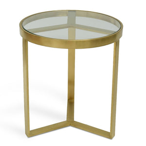 Byron Side Table - Brushed Gold Base - Boho Bliss