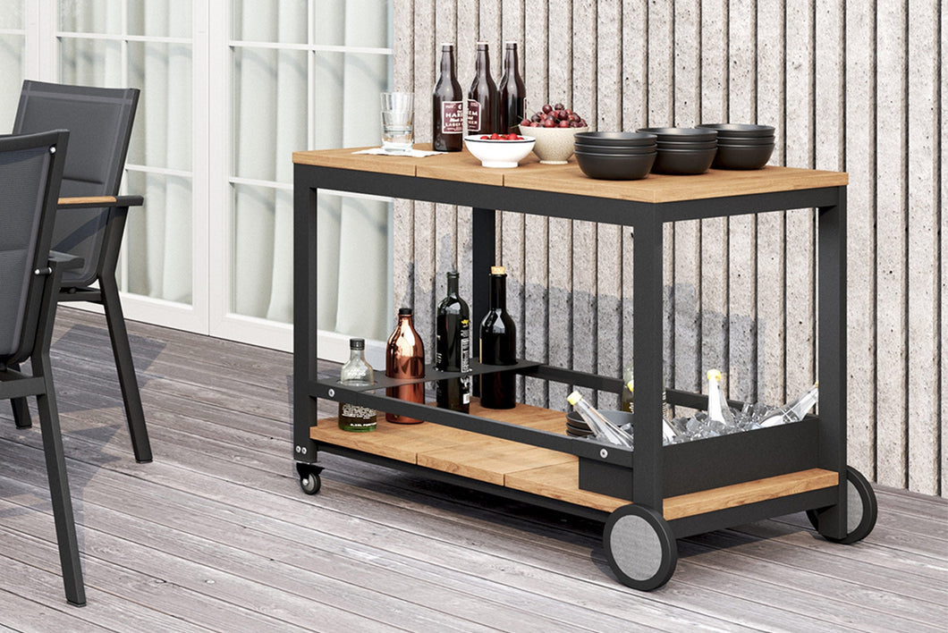 Carmel Outdoor Bar Cart - Black - Boho Bliss
