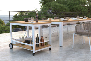 Carmel Outdoor Bar Cart - White - Boho Bliss