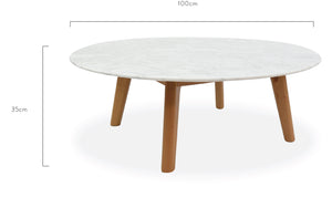 Hunter Marble Coffee Table 1m - Natural - Boho Bliss