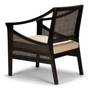 Charles Rattan Armchair - Black - Boho Bliss