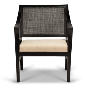 Charles Rattan Armchair - Black - Boho Bliss