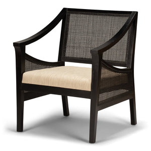 Charles Rattan Armchair - Black - Boho Bliss