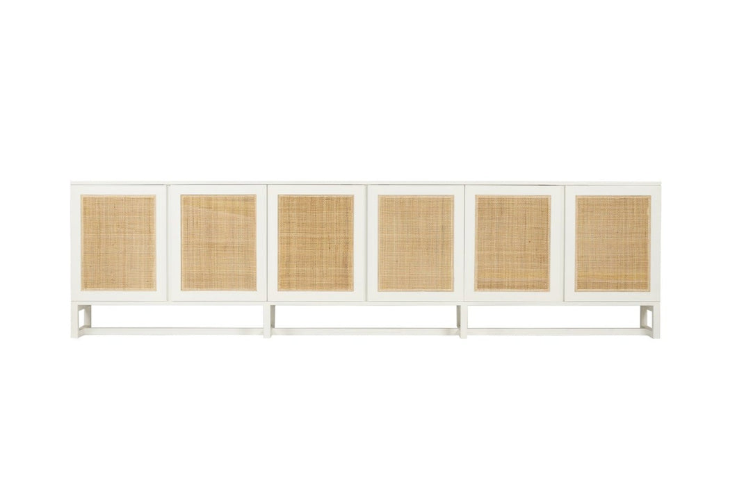 Clovelly Sideboard 6 Door - White - Boho Bliss