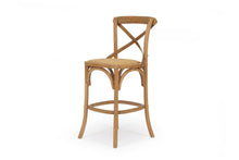 Load image into Gallery viewer, Cross Back Stool - Natural Oak - Boho Bliss