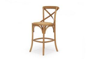 Cross Back Stool - Natural Oak - Boho Bliss