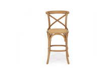 Load image into Gallery viewer, Cross Back Stool - Natural Oak - Boho Bliss