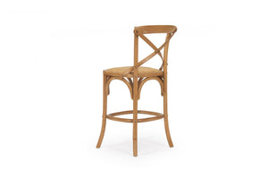 Cross Back Stool - Natural Oak - Boho Bliss