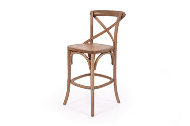 Cross Back Stool - Timber Seat - Boho Bliss