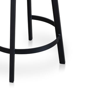 Davies Bar Stool - Natural, Matte Black Frame - Boho Bliss