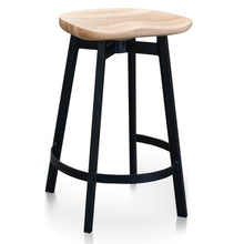Load image into Gallery viewer, Davies Bar Stool - Natural, Matte Black Frame - Boho Bliss